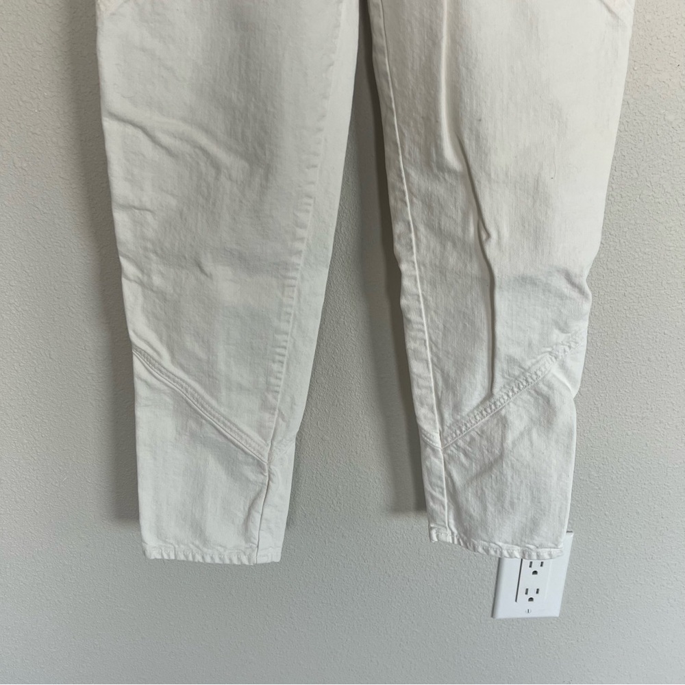 Isabel Marant Nadeloisa Tapered Leg Cotton High Rise Slim Jeans White Trousers 2 - Picture 7 of 13